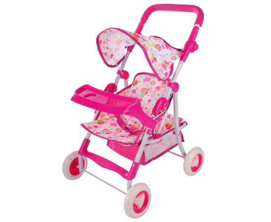 Коляска для ляльок A-Toys прогулянкова, козирок, столик, у пакеті (62836T)