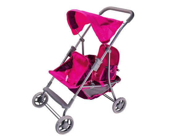 Коляска для ляльок A-Toys прогулянкова, двомісна, корзина (9618-G)