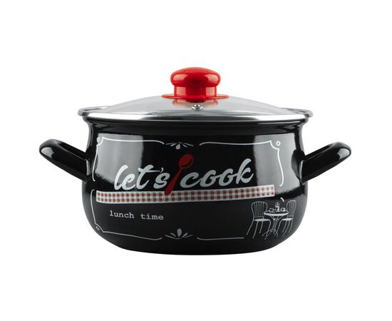 Кастрюля Gusto "Давайте готувати" Ч 24 см 5,7 л (GT-T-124-LCB)