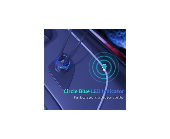 Зарядное устройство Choetech car 2хUSB-C 40W PD black (С0054-BK), изображение 8 Зарядное устройство Choetech car 2хUSB-C 40W PD black (С0054-BK), изображение 8