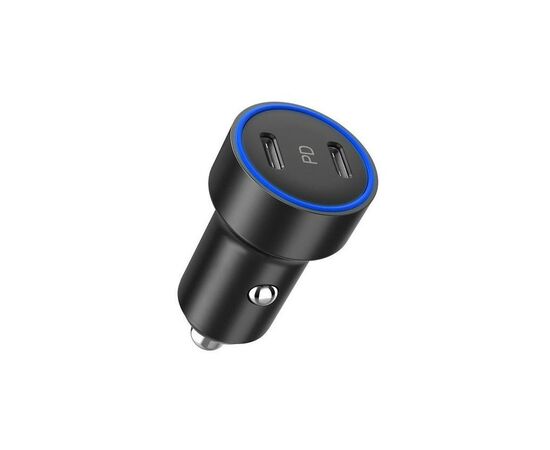 Зарядний пристрій Choetech car 2хUSB-C 40W PD black (С0054-BK)