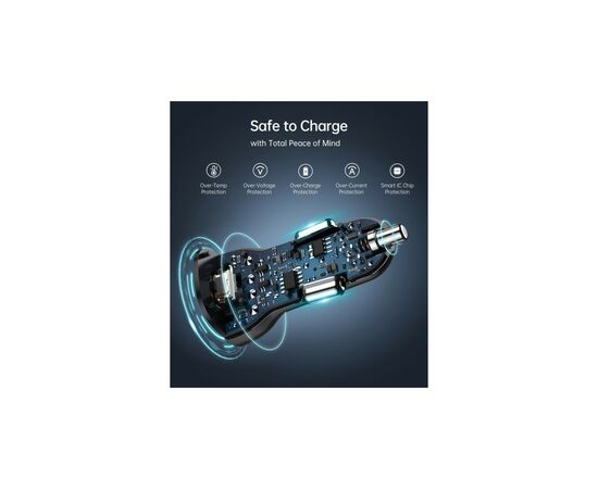 Зарядное устройство Choetech car 2хUSB-C 40W PD black (TC0008-BK), изображение 7 Зарядное устройство Choetech car 2хUSB-C 40W PD black (TC0008-BK), изображение 7