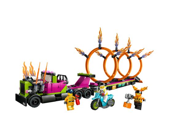 Конструктор LEGO City Stuntz Завдання із каскадерською вантажівкою та вогняним колом 479 деталей (60357), зображення 2 Конструктор LEGO City Stuntz Завдання із каскадерською вантажівкою та вогняним колом 479 деталей (60357), зображення 2