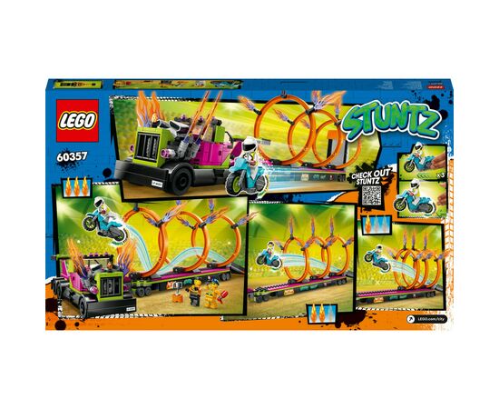 Конструктор LEGO City Stuntz Завдання із каскадерською вантажівкою та вогняним колом 479 деталей (60357), зображення 7 Конструктор LEGO City Stuntz Завдання із каскадерською вантажівкою та вогняним колом 479 деталей (60357), зображення 7