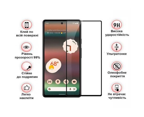 Скло захисне BeCover Google Pixel 6A Black (708757), зображення 3