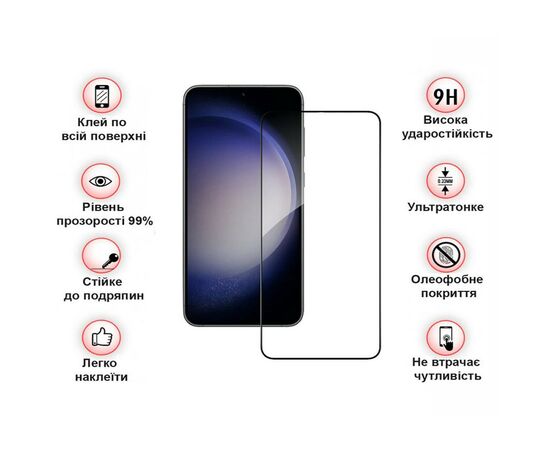 Скло захисне BeCover Samsung Galaxy S23 SM-S911 Black (708821), зображення 4 Скло захисне BeCover Samsung Galaxy S23 SM-S911 Black (708821), зображення 4