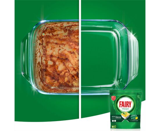 Таблетки для посудомоечных машин Fairy Original All in One Lemon 55 шт. (8006540726914), изображение 6 Таблетки для посудомоечных машин Fairy Original All in One Lemon 55 шт. (8006540726914), изображение 6