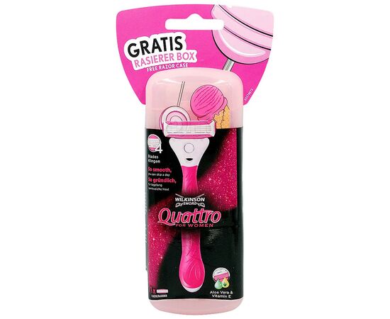 Бритва Wilkinson Sword Quattro For Woman + Travel case (4027800138036), изображение 2 Бритва Wilkinson Sword Quattro For Woman + Travel case (4027800138036), изображение 2