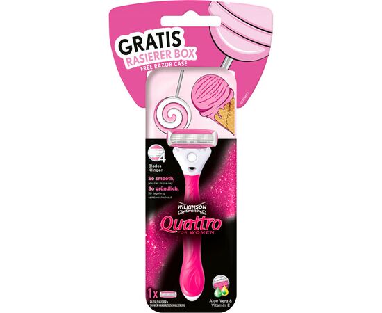 Бритва Wilkinson Sword Quattro For Woman + Travel case (4027800138036)