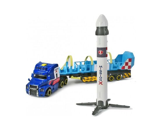 Спецтехніка Dickie Toys Вантажівка Мак Космічна місія з причепом та ракетою, зі звук. та світл. ефектами, 41 см (3747010), зображення 2 Спецтехніка Dickie Toys Вантажівка Мак Космічна місія з причепом та ракетою, зі звук. та світл. ефектами, 41 см (3747010), зображення 2