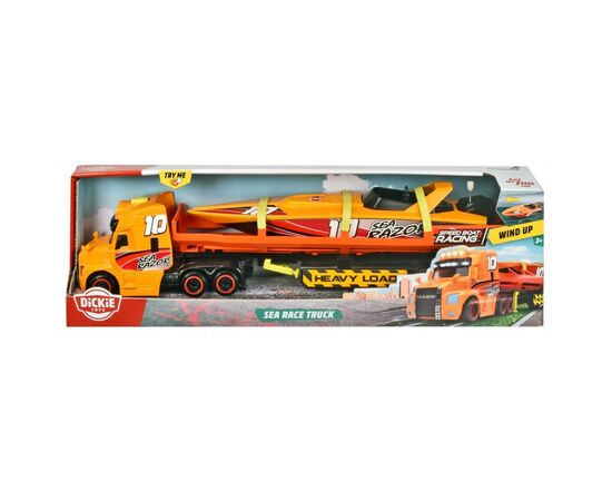 Спецтехніка Dickie Toys Вантажівка Мак Перевезення катера з причепом, зі звук. та світл. ефектами 41 см (3747009), зображення 8 Спецтехніка Dickie Toys Вантажівка Мак Перевезення катера з причепом, зі звук. та світл. ефектами 41 см (3747009), зображення 8