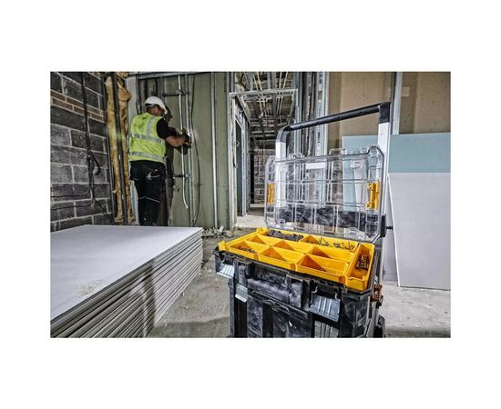 Ящик для инструментов DeWALT TSTAK, прозрачная крышка, 10 чашек, IP54 (DWST82968-1), изображение 4 Ящик для инструментов DeWALT TSTAK, прозрачная крышка, 10 чашек, IP54 (DWST82968-1), изображение 4