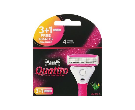 Змінні касети Wilkinson Sword Quattro For Woman 3+1 шт. (4027800114207)