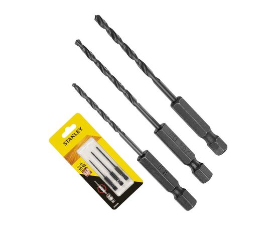 Набор сверл Stanley пилотных FLIP&DRIVE 2.38, 2.78, 3.18 мм (STA62509), изображение 2