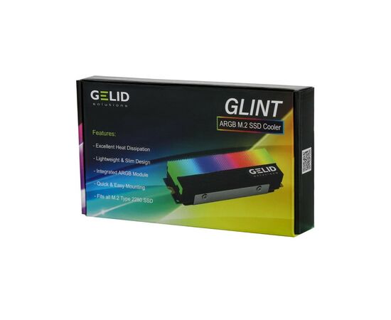 Радиатор охлаждения Gelid Solutions GLINT ARGB M.2 2280 SSD (M2-RGB-01), зображення 6 Радиатор охлаждения Gelid Solutions GLINT ARGB M.2 2280 SSD (M2-RGB-01), зображення 6