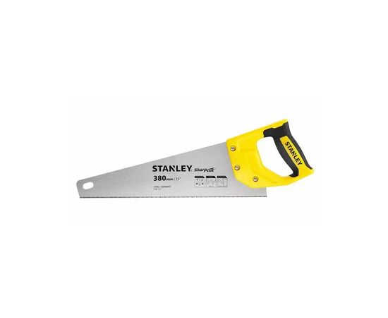 Ножовка Stanley SHARPCUT с закаленными зубьями, L=380мм, 11 tpi. (STHT20369-1)