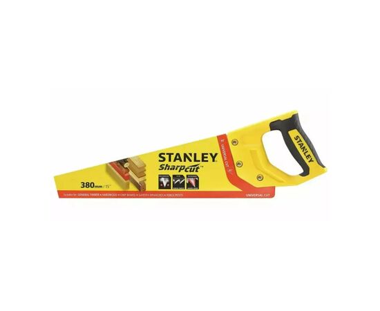 Ножовка Stanley SHARPCUT с закаленными зубьями, L=380мм, 7 tpi. (STHT20366-1), изображение 2 Ножовка Stanley SHARPCUT с закаленными зубьями, L=380мм, 7 tpi. (STHT20366-1), изображение 2