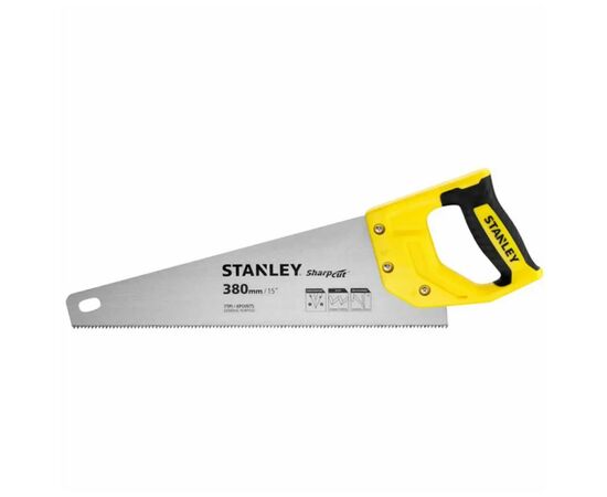 Ножовка Stanley SHARPCUT с закаленными зубьями, L=380мм, 7 tpi. (STHT20366-1)