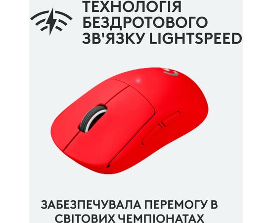 Мышка Logitech G Pro X Superlight Wireless Red (910-006784), изображение 3 Мышка Logitech G Pro X Superlight Wireless Red (910-006784), изображение 3