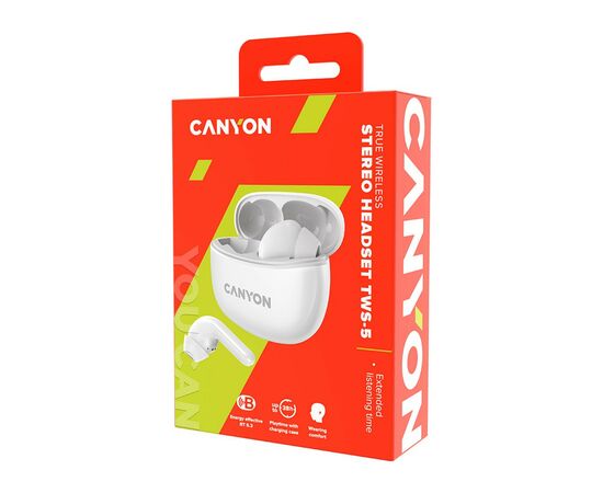 Навушники Canyon TWS-5 White (CNS-TWS5W), зображення 5 Навушники Canyon TWS-5 White (CNS-TWS5W), зображення 5