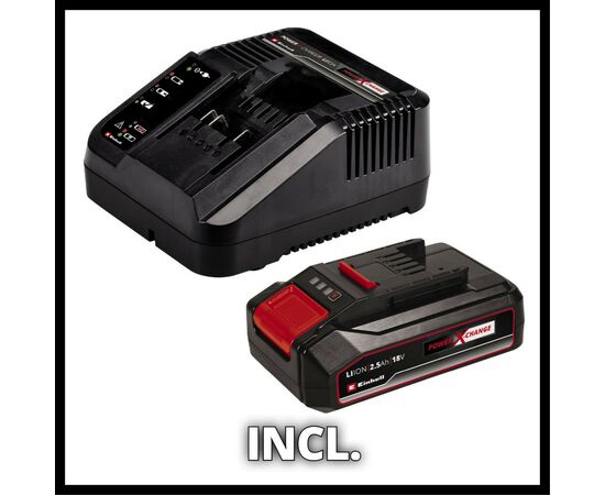 Шуруповерт Einhell TE-CD 18/2 Li +39, 1x2,5 Ah, PXC, 18В, 2.5 Ач, набор бит и сверл, кейс (4514219), изображение 7 Шуруповерт Einhell TE-CD 18/2 Li +39, 1x2,5 Ah, PXC, 18В, 2.5 Ач, набор бит и сверл, кейс (4514219), изображение 7