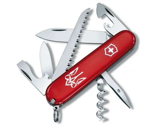 Ніж Victorinox Camper Ukraine Red "Тризуб Готичний білий" (1.3613_T0630u)
