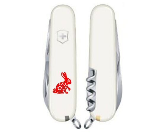 Нож Victorinox Spartan Zodiac White "Бенгальський Кролик" Red (1.3603.7_Z2061u), изображение 2