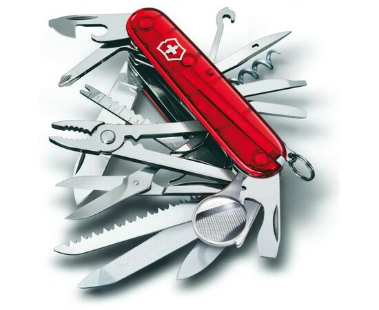Нож Victorinox Swisschamp Transparent Red (1.6795.T), изображение 2 Нож Victorinox Swisschamp Transparent Red (1.6795.T), изображение 2