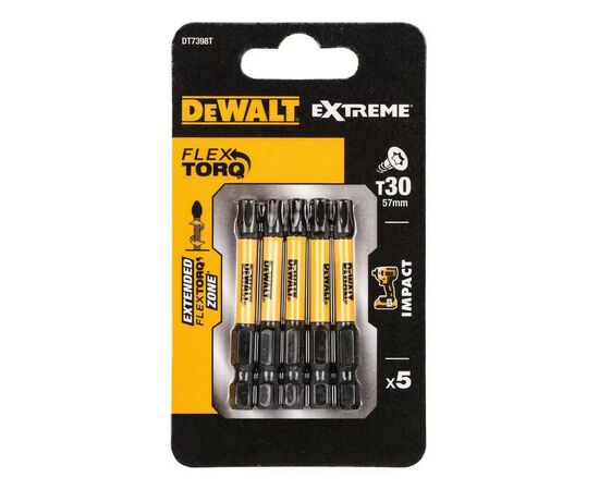 Набор бит DeWALT IMPACT TORSION, ударные, Torx, Т30, L= 57 мм, 5 шт (DT7398T)