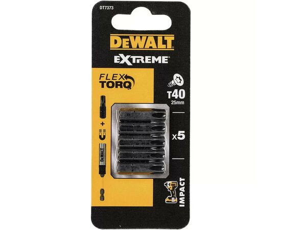 Набор бит DeWALT IMPACT TORSION, ударные, Torx, Т40, L=25 мм, 5 шт (DT7373)
