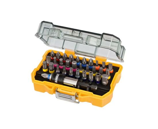 Набор бит DeWALT Phillips, Pozidriv, Torx, Slotted, Hex, L=25 мм, 32 шт, кейс (DT7969)