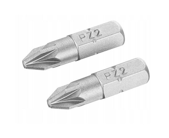 Набор бит Stanley Pozidriv, Pz2, L = 25 мм, 2 шт, блистер (STA61041), изображение 2 Набор бит Stanley Pozidriv, Pz2, L = 25 мм, 2 шт, блистер (STA61041), изображение 2