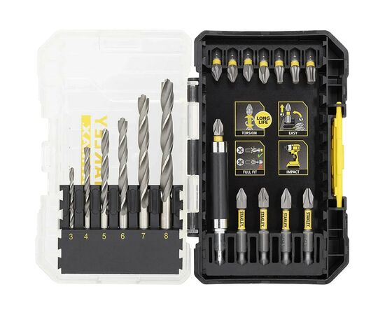 Набор сверл и бит Stanley FatMax, Phillips, Pozidriv, Torx, Pz1, Ph1, T20, L 25, 50 мм, 19 шт, кейс (STA88554), изображение 2