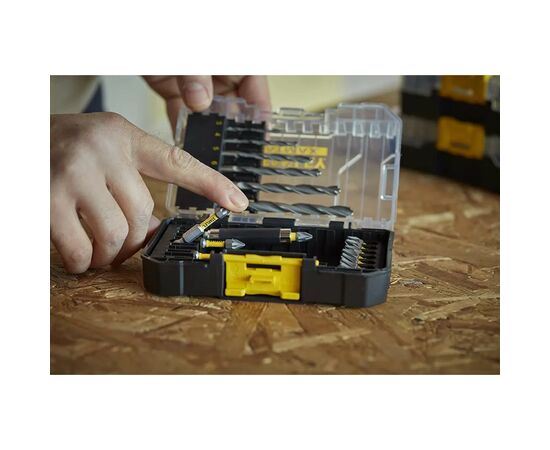 Набор сверл и бит Stanley FatMax, Phillips, Pozidriv, Torx, Pz1, Ph1, T20, L 25, 50 мм, 19 шт, кейс (STA88554), изображение 4