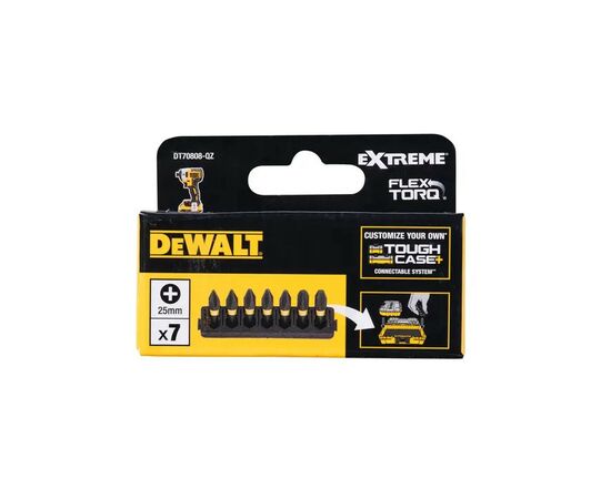 Набор бит DeWALT в касете для Tough Case, FlexTorq, L = 25 мм, Рh1 - 2 шт, Рh2 - 3 шт, Рh3 - 2шт (DT70808), изображение 2 Набор бит DeWALT в касете для Tough Case, FlexTorq, L = 25 мм, Рh1 - 2 шт, Рh2 - 3 шт, Рh3 - 2шт (DT70808), изображение 2