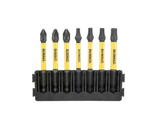 Набір біт DeWALT в касеті для Tough Case, FlexTorq, L57 мм, Рz1, Рz2-2шт,T15,T20,T25,T30 (DT70823)