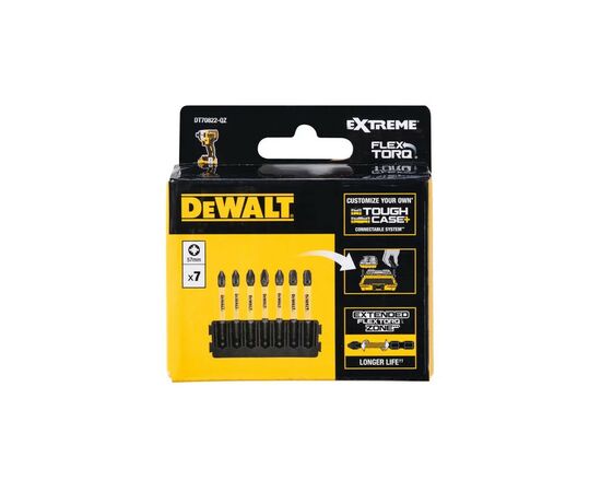 Набор бит DeWALT в касете для Tough Case, FlexTorq, L=57 мм, Рz1-2шт,Рz2-3шт,Рz3-2шт. (DT70822), изображение 2 Набор бит DeWALT в касете для Tough Case, FlexTorq, L=57 мм, Рz1-2шт,Рz2-3шт,Рz3-2шт. (DT70822), изображение 2