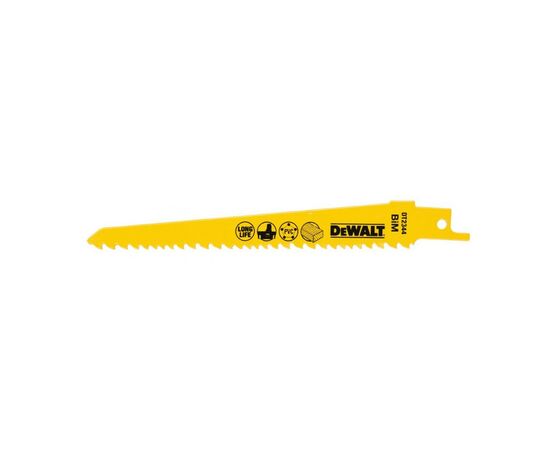 Полотно DeWALT для сабельной пилы, по древесине, 152 мм, шаг зубьев 7 TPI, 5 шт (DT2344), изображение 2 Полотно DeWALT для сабельной пилы, по древесине, 152 мм, шаг зубьев 7 TPI, 5 шт (DT2344), изображение 2