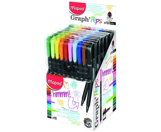 Лайнер Maped Graph Peps 0.4 мм 10 цветов (MP.749150), изображение 2 Лайнер Maped Graph Peps 0.4 мм 10 цветов (MP.749150), изображение 2