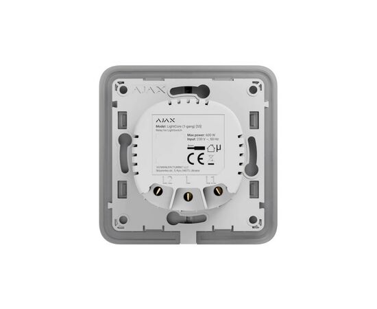 Умный выключатель Ajax LightSwitch 1-gang/білий (ALS1W), изображение 3 Умный выключатель Ajax LightSwitch 1-gang/білий (ALS1W), изображение 3