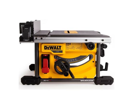 Торцовочная пила DeWALT 54В XR FLEXVOLT Li-Ion, диск 210х30 мм, 21.5 кг, 2x6Ah (DCS7485T2), изображение 4 Торцовочная пила DeWALT 54В XR FLEXVOLT Li-Ion, диск 210х30 мм, 21.5 кг, 2x6Ah (DCS7485T2), изображение 4
