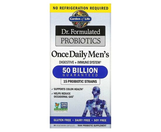 Витаминно-минеральный комплекс Garden of Life Пробиотики для мужчин, 50 млрд КОЕ, Probiotics Once Daily Men's, 30 ве (GOL-11829)