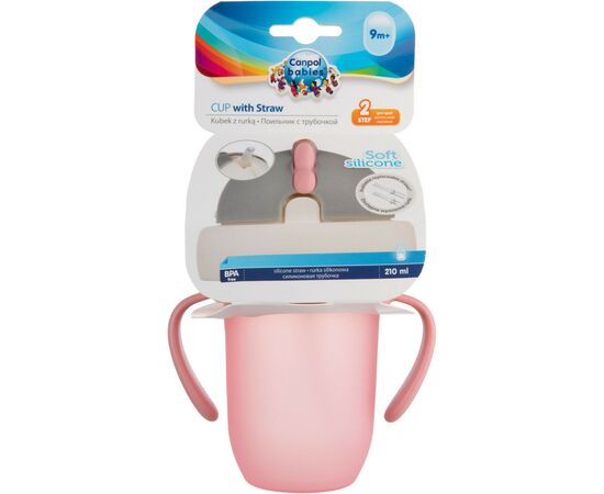 Поильник-непроливайка Canpol babies Matte Pastels с силиконовой трубочкой 210 мл Розовый (56/522_pin), изображение 3 Поильник-непроливайка Canpol babies Matte Pastels с силиконовой трубочкой 210 мл Розовый (56/522_pin), изображение 3