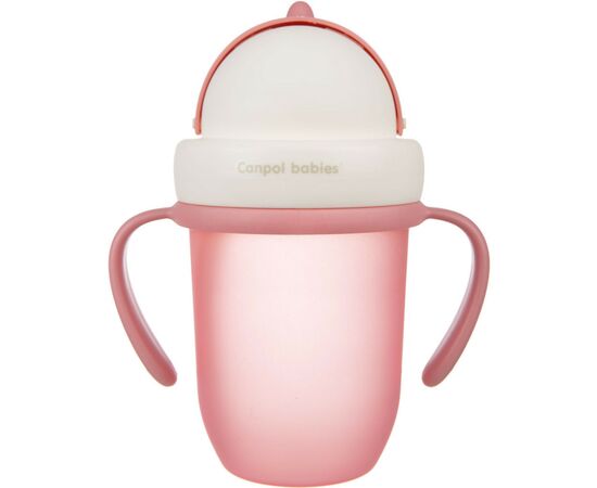 Поильник-непроливайка Canpol babies Matte Pastels с силиконовой трубочкой 210 мл Розовый (56/522_pin)