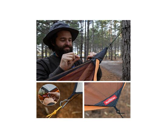 Гамак Naturehike Shelter Camping NH20ZP092 75D Orange (6927595750810), зображення 4 Гамак Naturehike Shelter Camping NH20ZP092 75D Orange (6927595750810), зображення 4