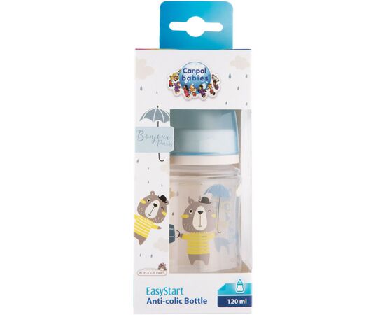 Бутылочка для кормления Canpol babies Bonjour Paris с широким отверстием 120 мл Синяя (35/231_blu), изображение 2 Бутылочка для кормления Canpol babies Bonjour Paris с широким отверстием 120 мл Синяя (35/231_blu), изображение 2