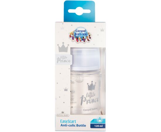 Бутылочка для кормления Canpol babies Royal Baby с широким отверстием 120 мл Синяя (35/233_blu), изображение 2 Бутылочка для кормления Canpol babies Royal Baby с широким отверстием 120 мл Синяя (35/233_blu), изображение 2