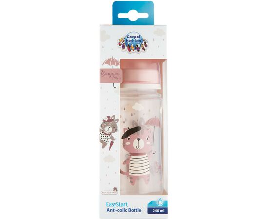Бутылочка для кормления Canpol babies Bonjour Paris с широким отверстием 240 мл Розовая (35/232_pin), изображение 2 Бутылочка для кормления Canpol babies Bonjour Paris с широким отверстием 240 мл Розовая (35/232_pin), изображение 2