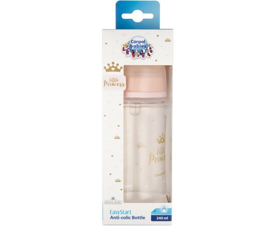 Бутылочка для кормления Canpol babies Royal Baby с широким отверстием 240 мл Розовая (35/234_pin), изображение 2 Бутылочка для кормления Canpol babies Royal Baby с широким отверстием 240 мл Розовая (35/234_pin), изображение 2