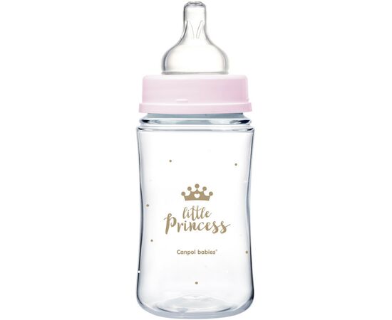 Бутылочка для кормления Canpol babies Royal Baby с широким отверстием 240 мл Розовая (35/234_pin), изображение 3 Бутылочка для кормления Canpol babies Royal Baby с широким отверстием 240 мл Розовая (35/234_pin), изображение 3